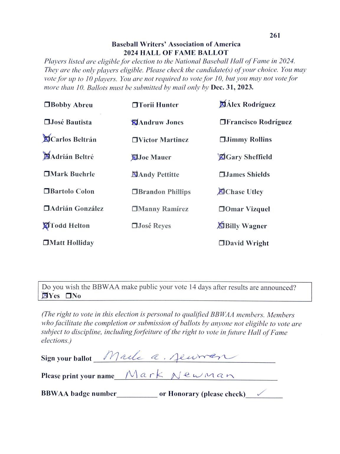 Baseball Hall Of Fame Ballot 2024 Tracker Nani Tamara